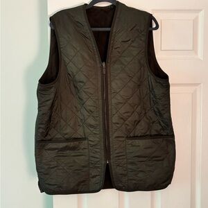 Men's Quilted Vest - Olive Green